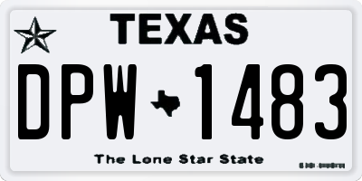 TX license plate DPW1483