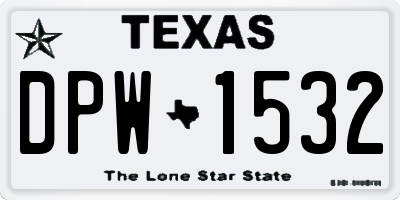 TX license plate DPW1532