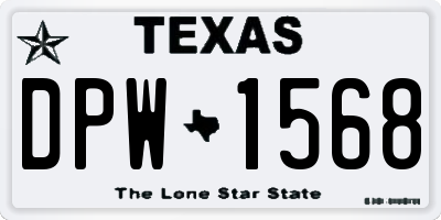 TX license plate DPW1568