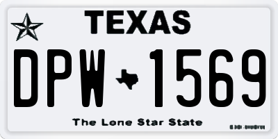 TX license plate DPW1569