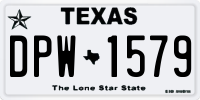 TX license plate DPW1579