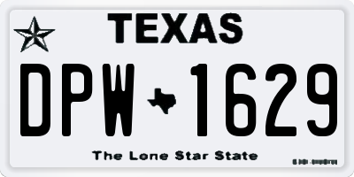 TX license plate DPW1629