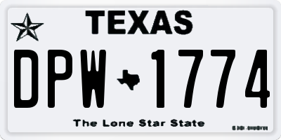 TX license plate DPW1774