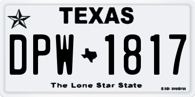 TX license plate DPW1817