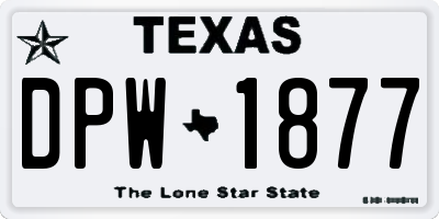 TX license plate DPW1877