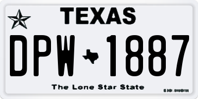 TX license plate DPW1887