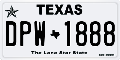 TX license plate DPW1888