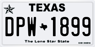 TX license plate DPW1899