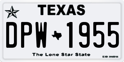TX license plate DPW1955