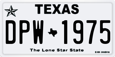 TX license plate DPW1975