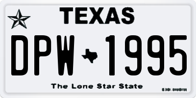 TX license plate DPW1995