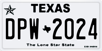 TX license plate DPW2024