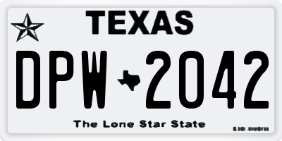 TX license plate DPW2042