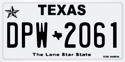 TX license plate DPW2061