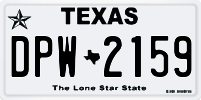 TX license plate DPW2159