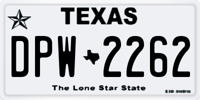 TX license plate DPW2262