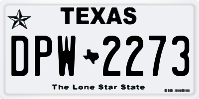 TX license plate DPW2273