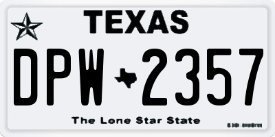 TX license plate DPW2357