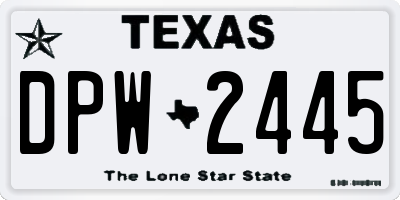 TX license plate DPW2445