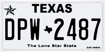 TX license plate DPW2487