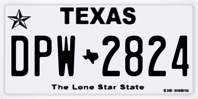 TX license plate DPW2824