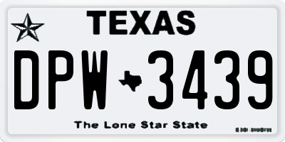 TX license plate DPW3439