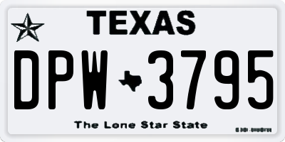 TX license plate DPW3795