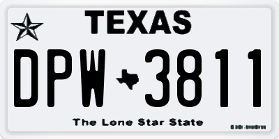 TX license plate DPW3811