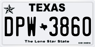 TX license plate DPW3860