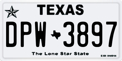 TX license plate DPW3897