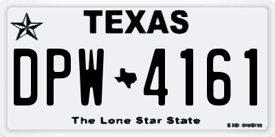 TX license plate DPW4161