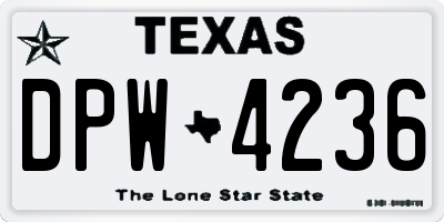 TX license plate DPW4236