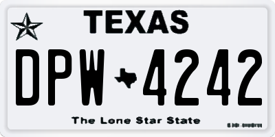 TX license plate DPW4242