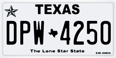 TX license plate DPW4250