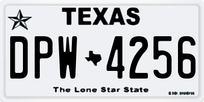 TX license plate DPW4256