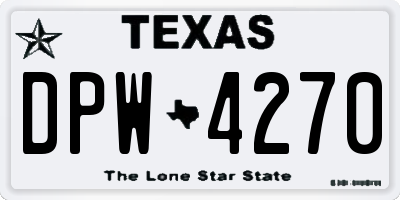 TX license plate DPW4270