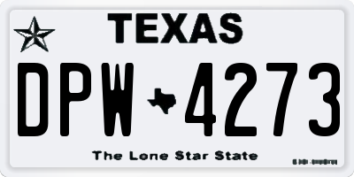 TX license plate DPW4273