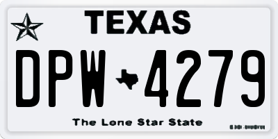 TX license plate DPW4279