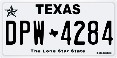 TX license plate DPW4284