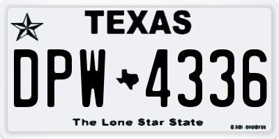 TX license plate DPW4336