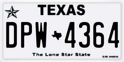 TX license plate DPW4364