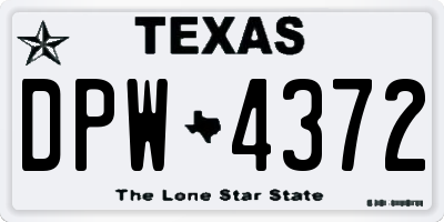 TX license plate DPW4372