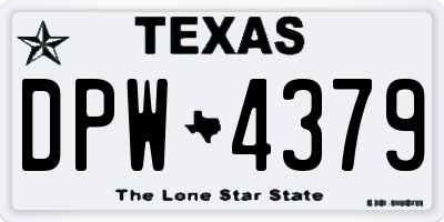 TX license plate DPW4379