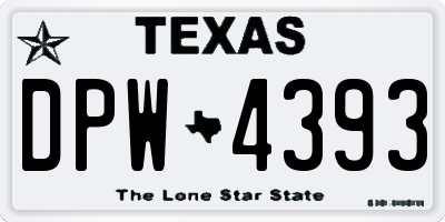 TX license plate DPW4393