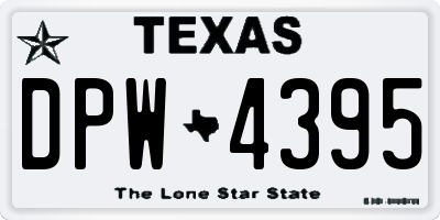 TX license plate DPW4395