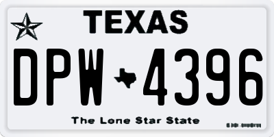 TX license plate DPW4396