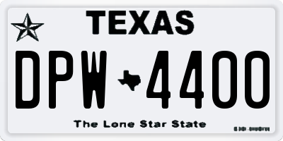 TX license plate DPW4400