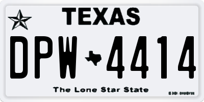 TX license plate DPW4414