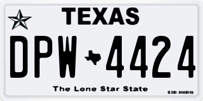 TX license plate DPW4424