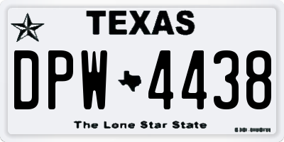 TX license plate DPW4438